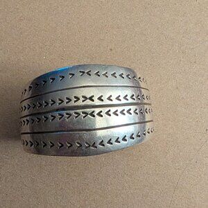 Vintage Native American Sterling Silver Cuff Bracelet